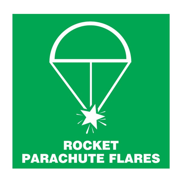 IMO Symbol Rocket Parachute IMPA 334117 150x150mm