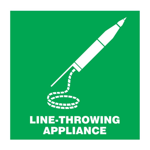 IMO Symbol Line Throwing Appliance IMPA 334118 150x150mm