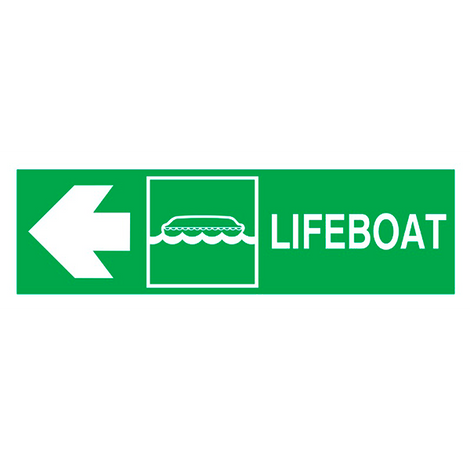 IMO Sign Lifeboat Side Left IMPA 334304 100x300mm