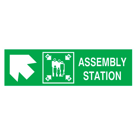 IMO Sign Assembly Station Side Left Up IMPA 334322 100x300mm