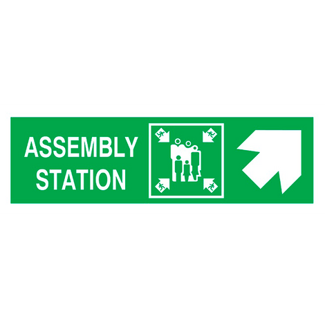 IMO Sign Assembly Station Side Right Up IMPA 334323 100x300mm