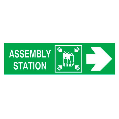 IMO Sign Assembly Station Side Right IMPA 334325 100x300mm