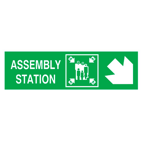 IMO Sign Assembly Station Side Down Right IMPA 334327 100x300mm