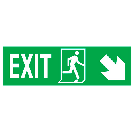 IMO Sign Exit Left-man Run Right-arrow Down/right IMPA 334407 150x400mm
