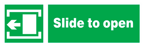 IMO Sign Slide To Open Left IMPA 334482 100x300mm