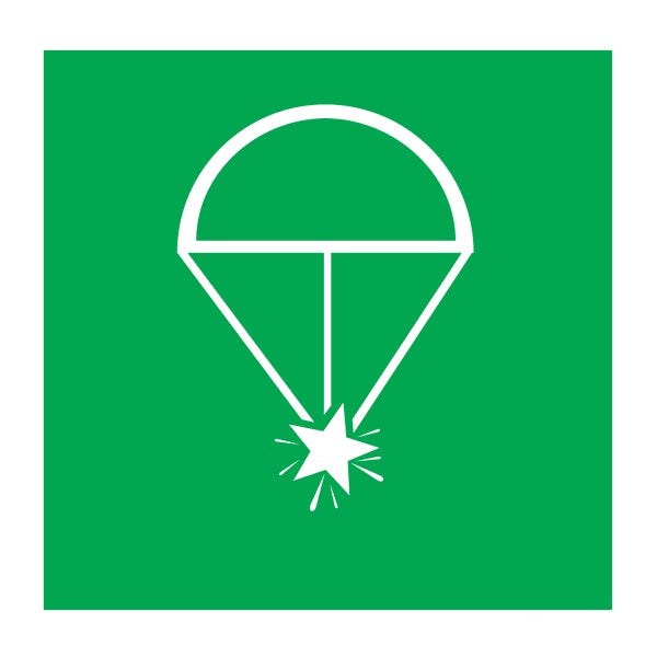 IMO Symbol Rocket Parachute IMPA 334067 150x150mm