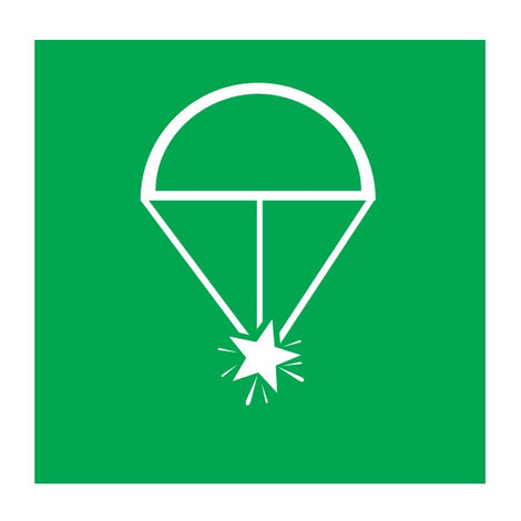 IMO Symbol Rocket Parachute IMPA 334067 150x150mm