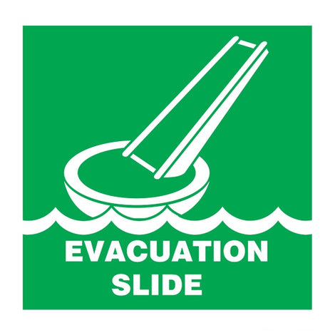 IMO Symbol Evacuation Slide IMPA 334105 150x150mm