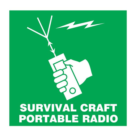IMO Symbol Survival Craft Portable Radio IMPA 334113 150x150mm
