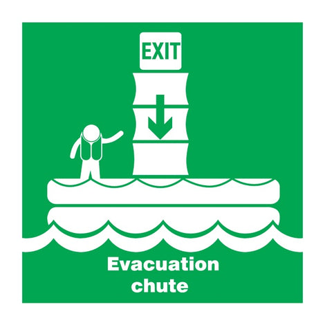IMO Symbol Evacuation chute IMPA 334120 150x150mm