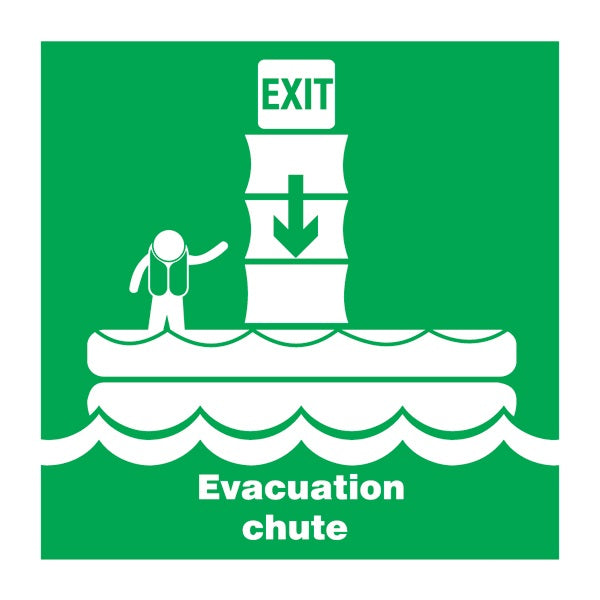 IMO Symbol Evacuation chute IMPA 334120 150x150mm – Technomarine Supply USA
