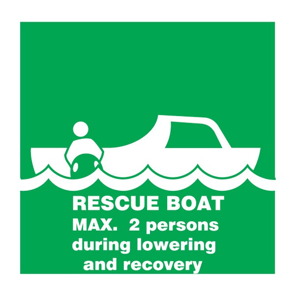 IMO Symbol Rescue Boat Max 2 Prs IMPA 334128 150x150mm