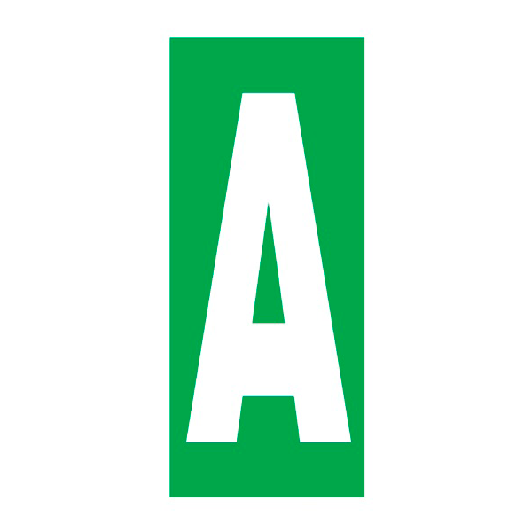 IMO Symbol Letter “A” IMPA 334210 75x150mm
