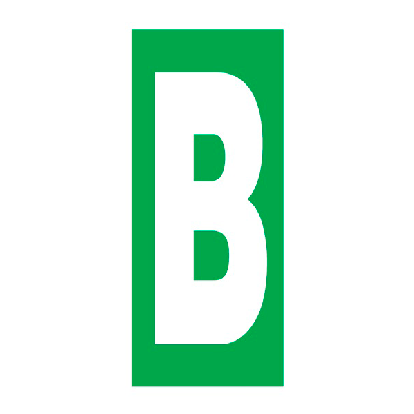 IMO Symbol Letter “B” IMPA 334211 75x150mm