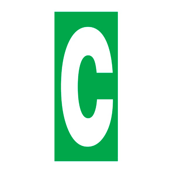 IMO Symbol Letter “C” IMPA 334212 75x150mm