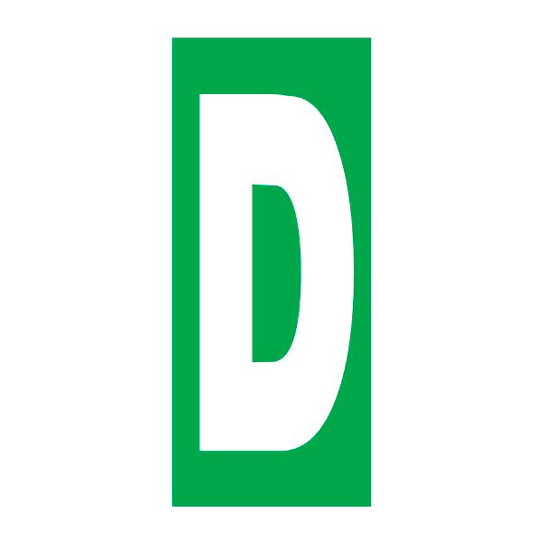 IMO Symbol Letter “D” IMPA 334213 75x150mm