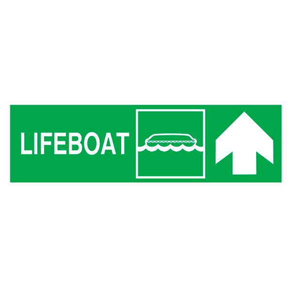 IMO Sign Lifeboat Up Right IMPA 334301 100x300mm