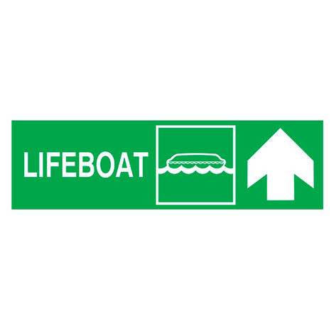 IMO Sign Lifeboat Up Right IMPA 334301 100x300mm