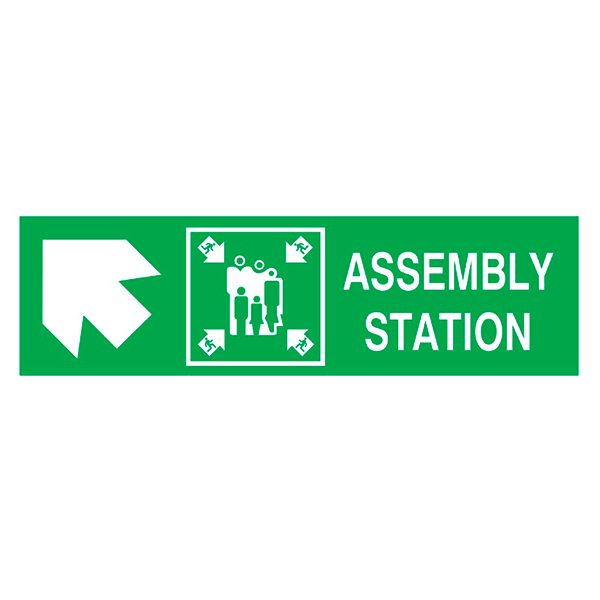 IMO Sign Assembly Station Side Left Up IMPA 334322 100x300mm