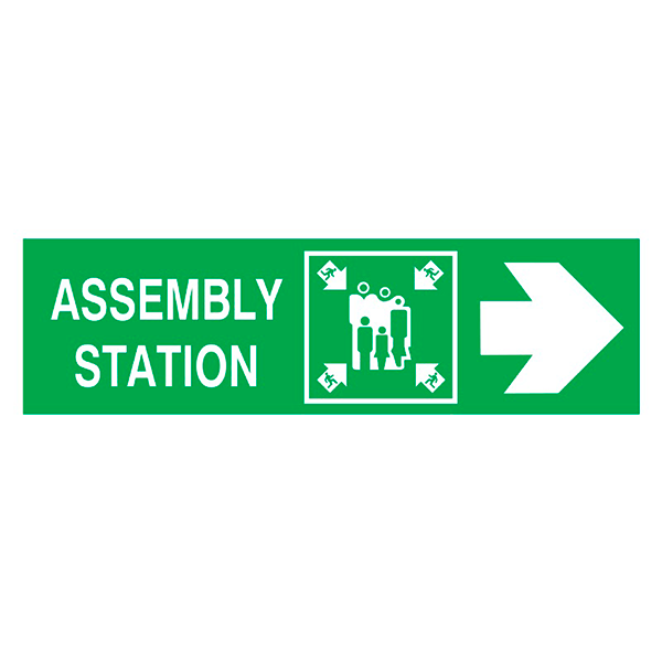 IMO Sign Assembly Station Side Right IMPA 334325 100x300mm