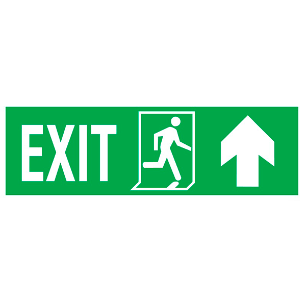 IMO Sign Exit Left-man Run Right-arrow Up IMPA 334401 150x400mm