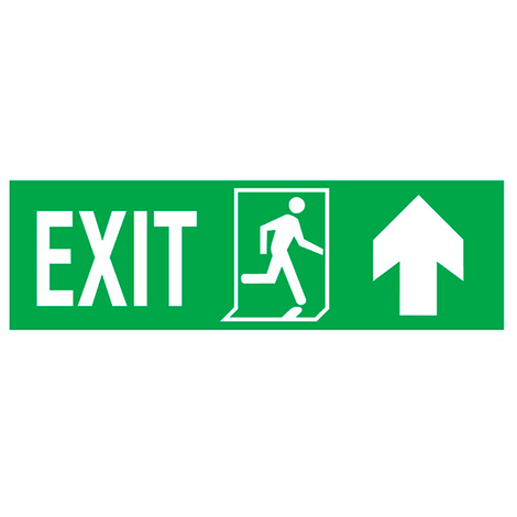 IMO Sign Exit Left-man Run Right-arrow Up IMPA 334401 150x400mm
