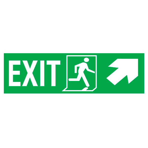 IMO Sign Exit Left-man Run Right-arrow Up/right IMPA 334403
