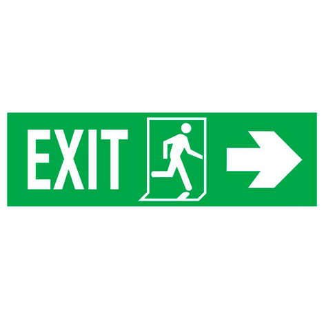 IMO Sign Exit Left-man Run Right-arrow Right IMPA 334405 150x400mm