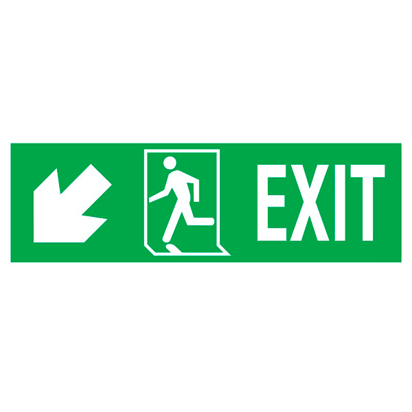 IMO Sign Exit Right-man Run Left-arrow Down/left IMPA 334406 150x400mm