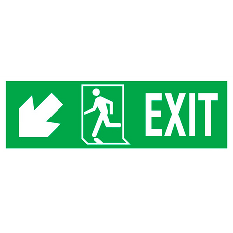 IMO Sign Exit Right-man Run Left-arrow Down/left IMPA 334406 150x400mm