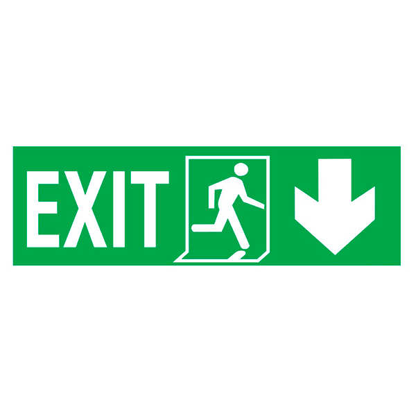 IMO Sign Exit Left-man Run Right-arrow Down IMPA 334409