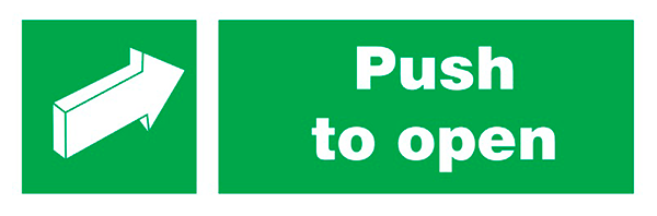 IMO Sign Push To Open IMPA 334480 100x300mm