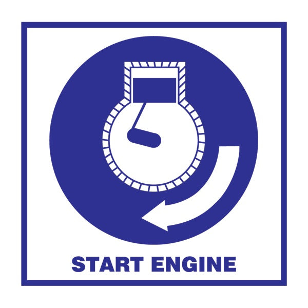 IMO Symbol Start Engine IMPA 335102 150x150mm
