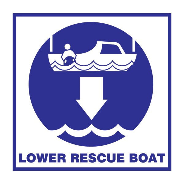 IMO Symbol Lower Rescue Boat IMPA 335105 150x150mm
