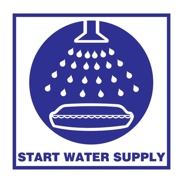 IMO Symbol Start Water Supply IMPA 335107 150x150mm