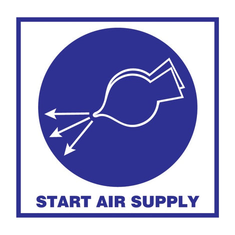 IMO Symbol Start Air Supply IMPA 335108 150x150mm